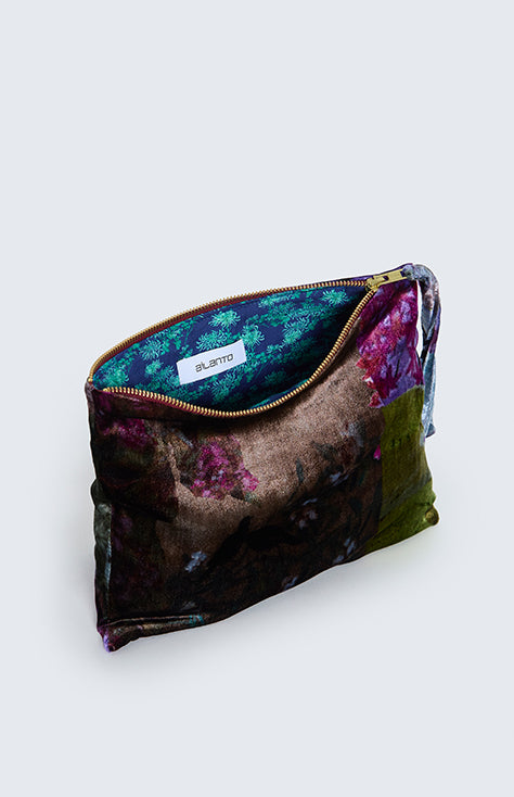 Bolso Lilac de terciopelo, Estampado "Papel pintado"