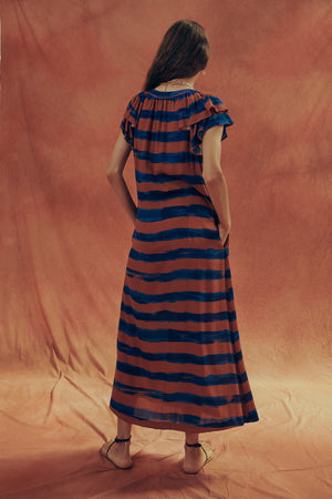"Marrakech" printed ruffle dress