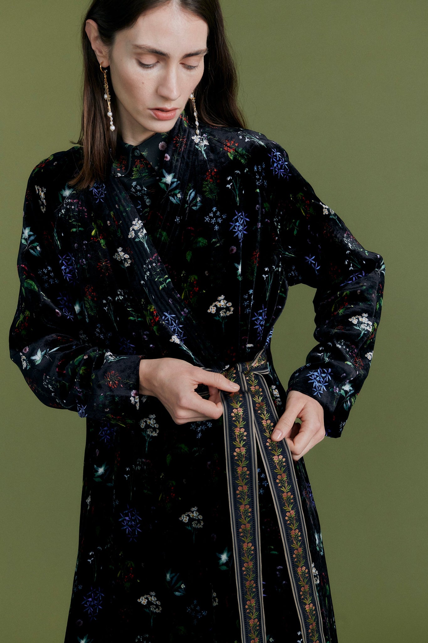 Abrigo kimono estampado "Botánico"