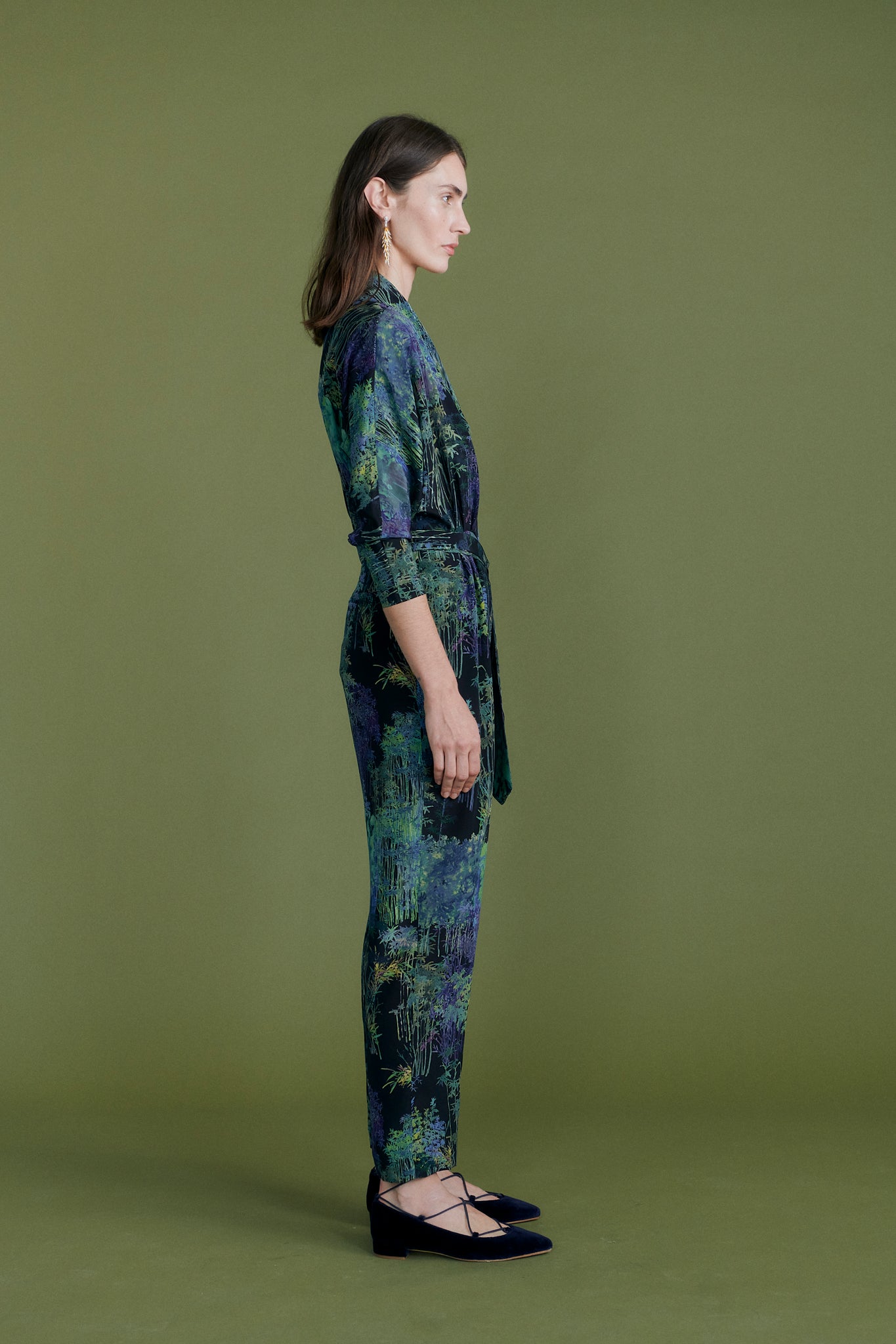 "Bamboo Forest" printed jumpsuit