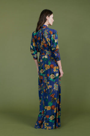 Long dress with bow "Floral" print