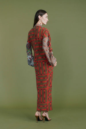 "Amaranto" printed wrap dress