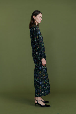 "Botanical" print wrap dress