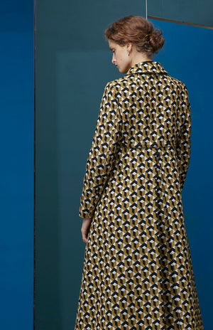 FW25-AB02 Abrigo tejido Jacquard geométrico.