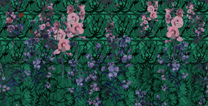FW25-AB09 Abrigo en terciopelo estampado " Floral sobre encaje"