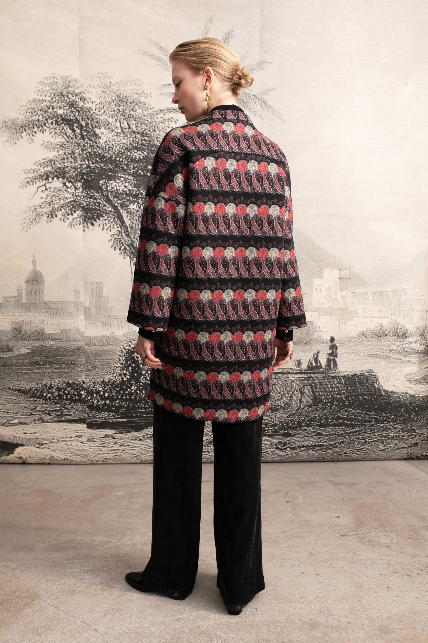 “Ethnic” print coat